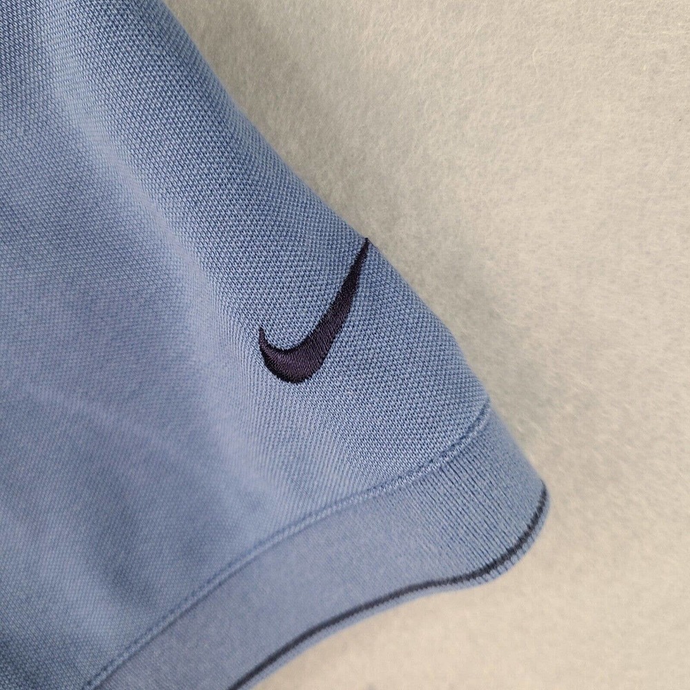Nike Golf‎ Polo Shirt Men’s Medium Blue Dri-Fit Short Sleeve Logos Embroidered - Picture 4 of 12